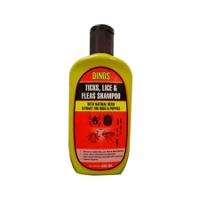 Shampoo Kutu & Tungau Dinos Ticks, Lice & Fleas Shampoo For Dog 225mL