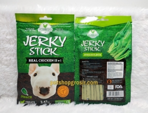 Snack Anjing / Dog Treats Wujibrand Jerky Stick Spinach 70gr