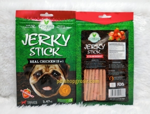 Snack Anjing / Dog Treats Wujibrand Jerky Stick Strawberry 70gr
