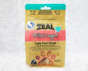 Snack Anjing & Kucing Grain Free Zeal Treats Wild Caught Ling Fish Skins 125gr