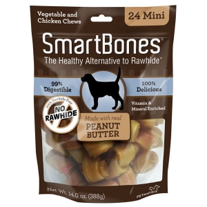 Snack Anjing Smart Bones Peanut Butter 24 Mini