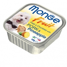 Makanan Basah Anjing Monge Fruit Pate and Chunkies with Pork and Pineapple 100gr