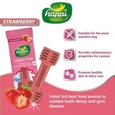 Snack Anjing Happi Doggy Dental Care Strawberry Gluten Free