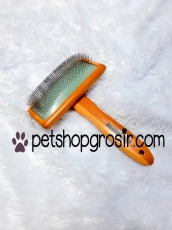 Sisir Hewan untuk Bulu Kusut & Bulu Mati Blow Slicker Brush Wood Large