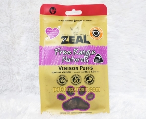 Snack Anjing & Kucing Grain Free Zeal Treats Free Range Naturals Venison Puffs 85gr